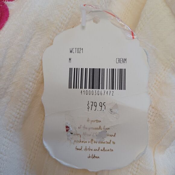 Altar'd State Dress Size M Cream Cotton Gauze Halter Neck Lined Embroidered NEW - Picture 8 of 10